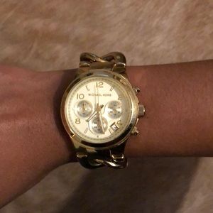 Gold link chain Michael Kors watch